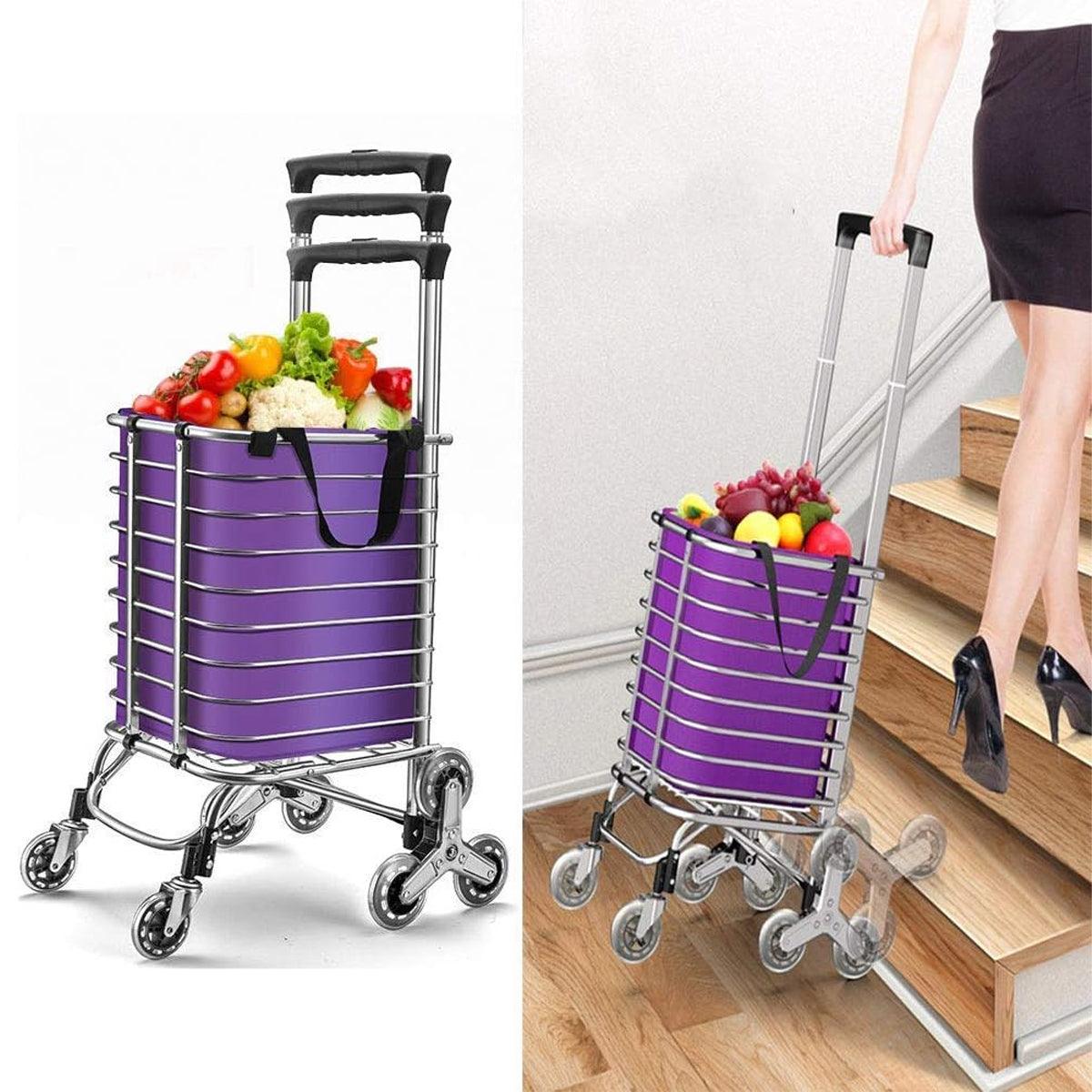 Folding Vegetable Basket Trolley Small Trailer Grocery Shopping Pulling Cart 5