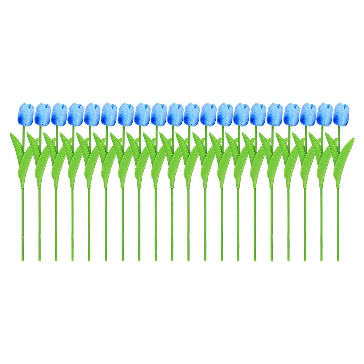 20PCS Real Touch Artificial Tulip Bouquet Fake Flowers for Home Wedding Decor - Pink 10