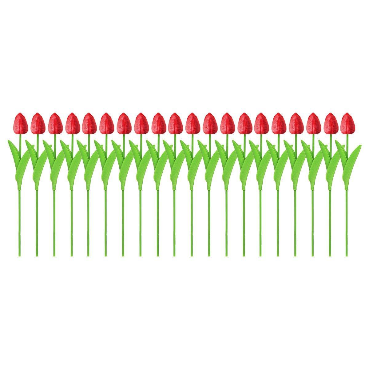 20PCS Real Touch Artificial Tulip Bouquet Fake Flowers for Home Wedding Decor - Pink 11