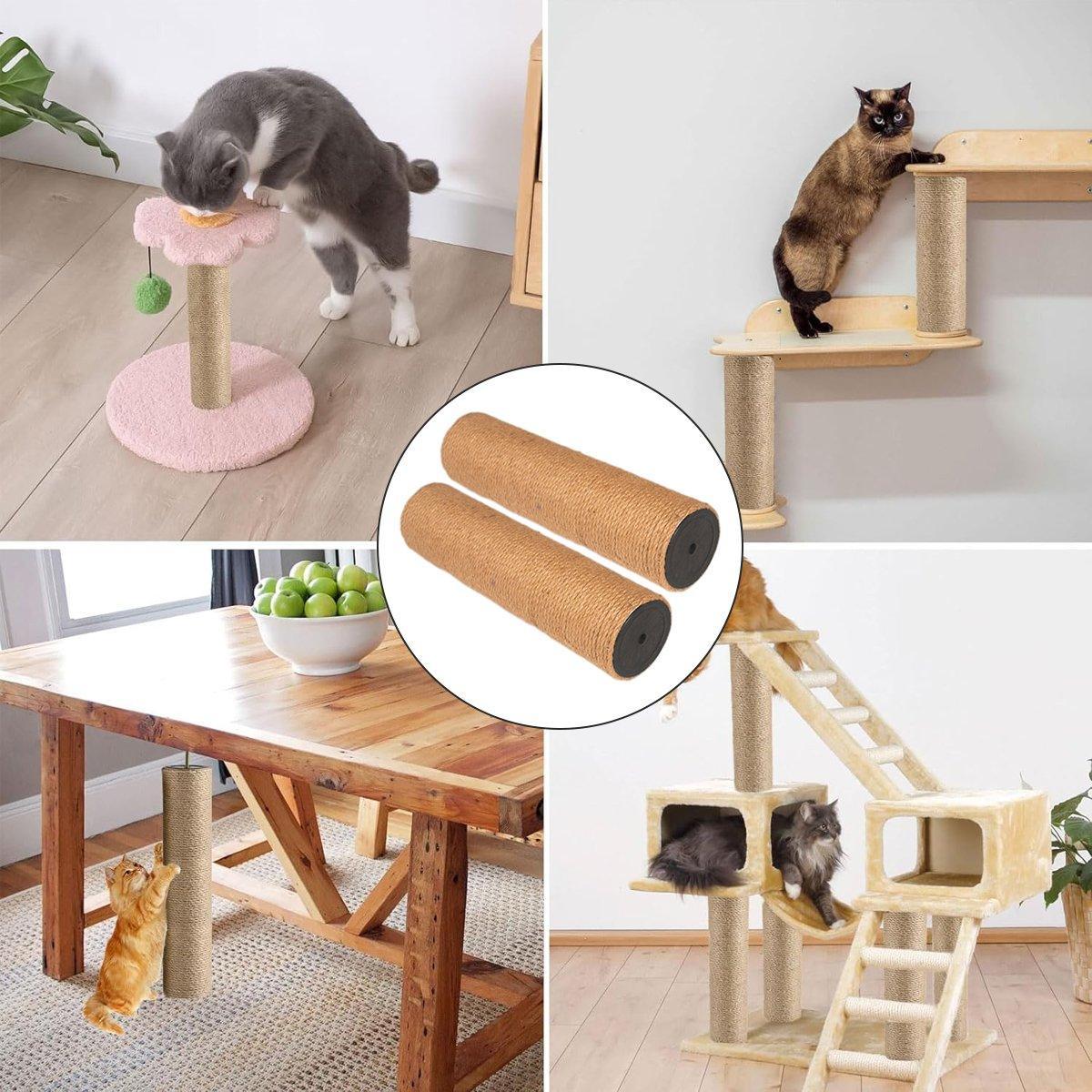 2pcs Sisal Cat Scratching Post Climbing Frame Replacement Pole for Cats Activity - 20cm 5