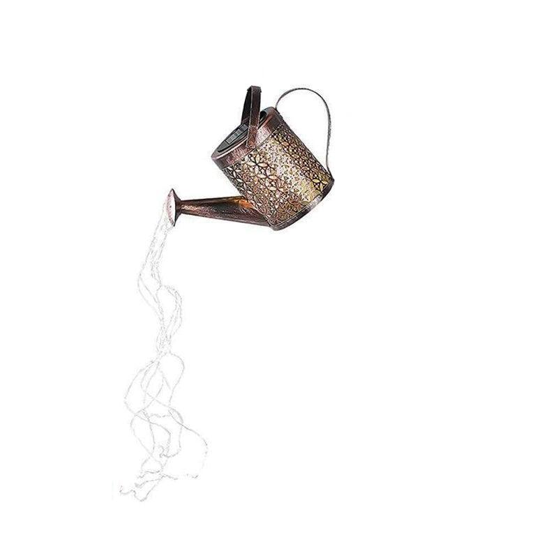 Solar Led Watering Can String Light Outdoor Garden Art Waterfall Lamp Decoration - Style A: Shower + Lamp 6