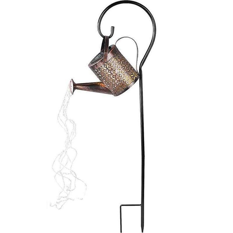 Solar Led Watering Can String Light Outdoor Garden Art Waterfall Lamp Decoration - Style A: Shower + Lamp 7