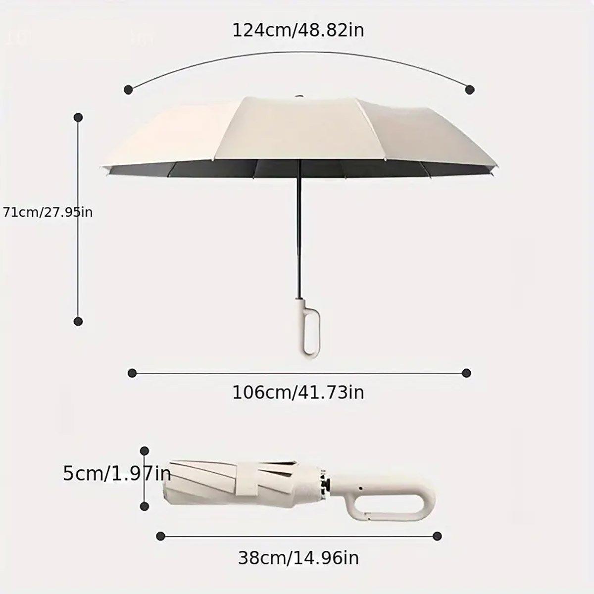 Automatic Folding UV Protection Umbrella Unisex Dual Purpose Rain Sun Umbrella - Blue 3