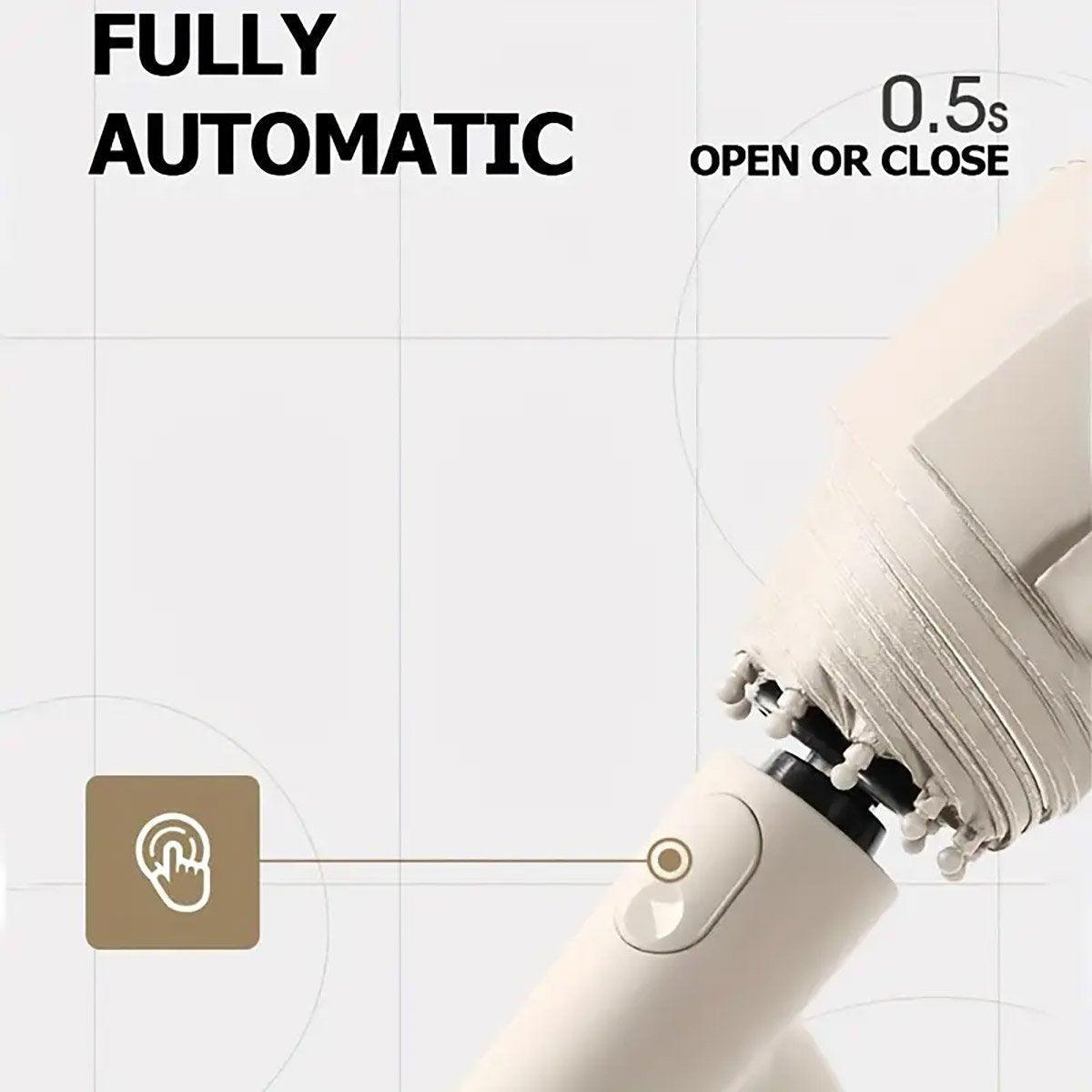 Automatic Folding UV Protection Umbrella Unisex Dual Purpose Rain Sun Umbrella - Blue 5