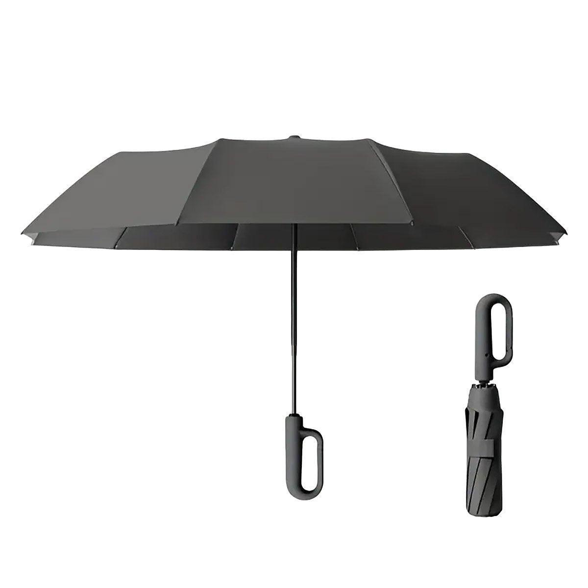 Automatic Folding UV Protection Umbrella Unisex Dual Purpose Rain Sun Umbrella - Grey 6