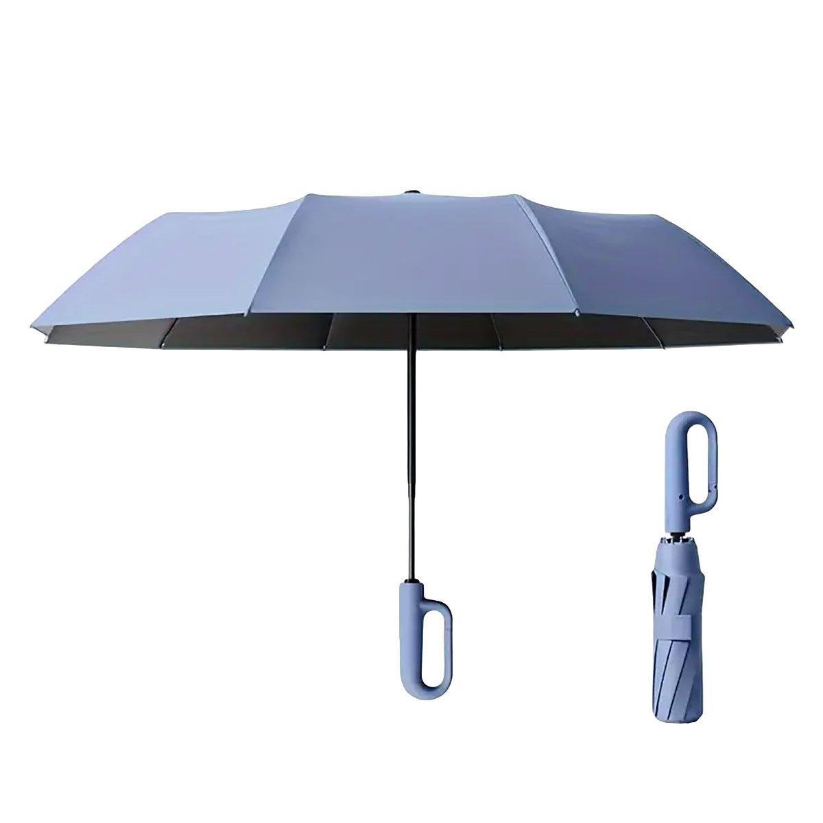 Automatic Folding UV Protection Umbrella Unisex Dual Purpose Rain Sun Umbrella - Grey 7