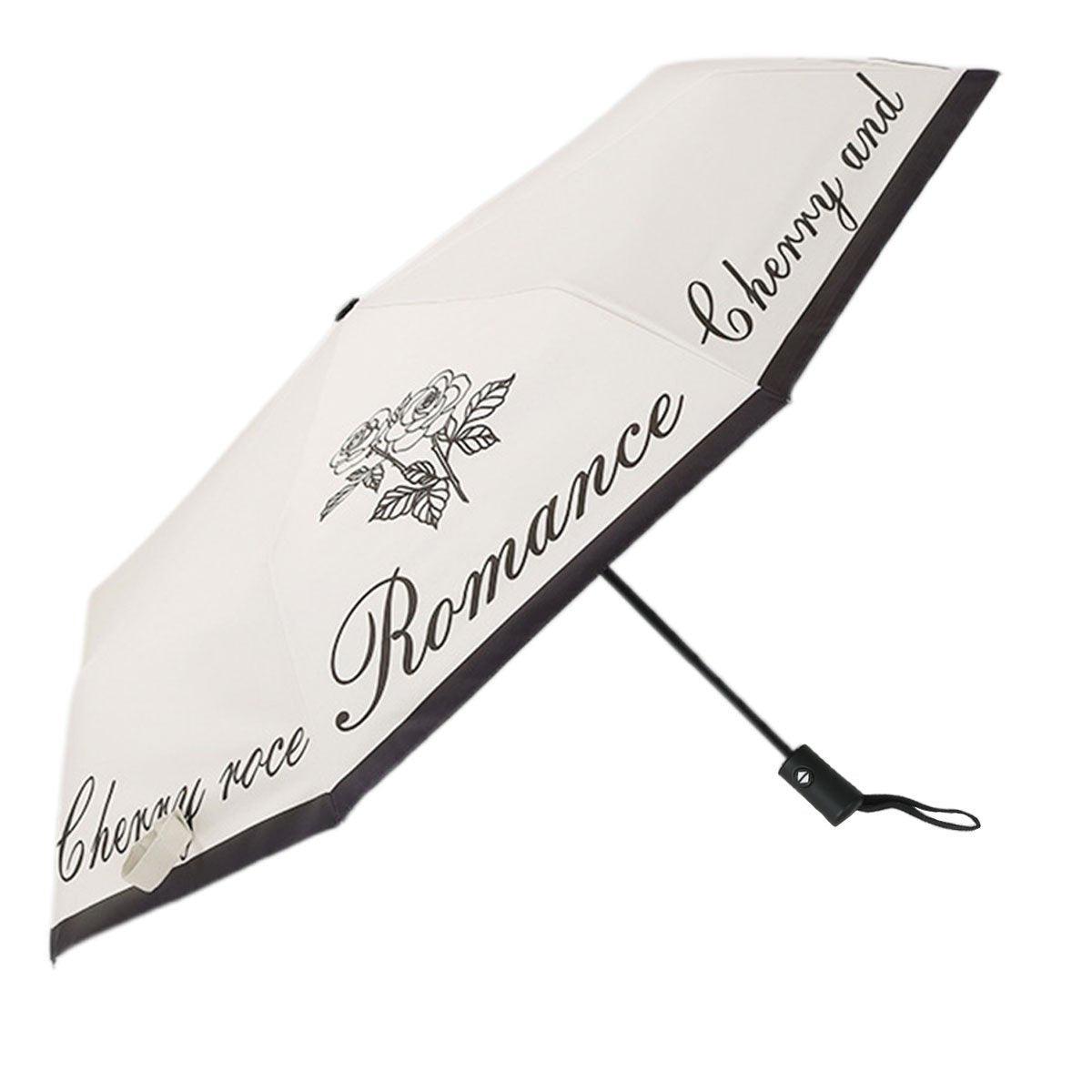 Vintage Rose UV Protection Automatic Manual Tri-fold Sun Rain Umbrella Sunshade - Automatic 6