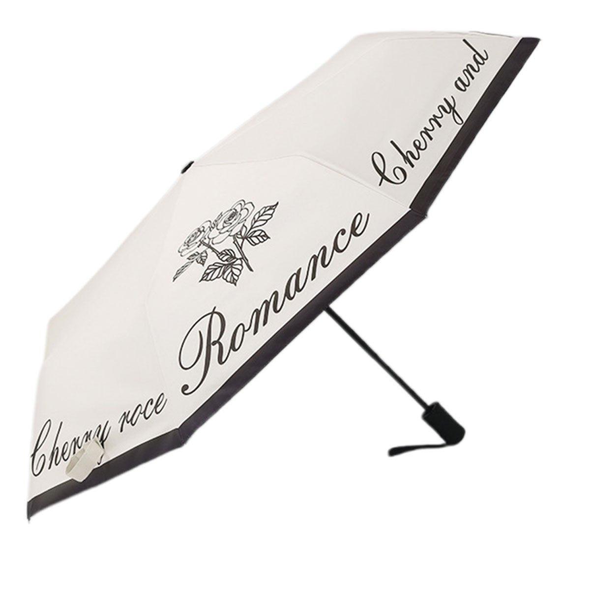 Vintage Rose UV Protection Automatic Manual Tri-fold Sun Rain Umbrella Sunshade - Automatic 7