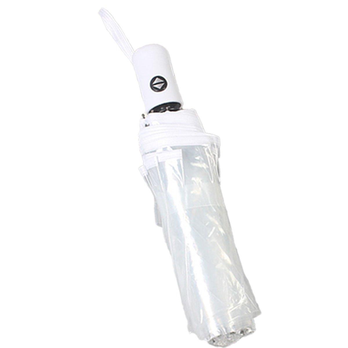 Transparent Folding Umbrella Compact Tri Fold Design Clear Rain Protection Cover - Automation-Black 10