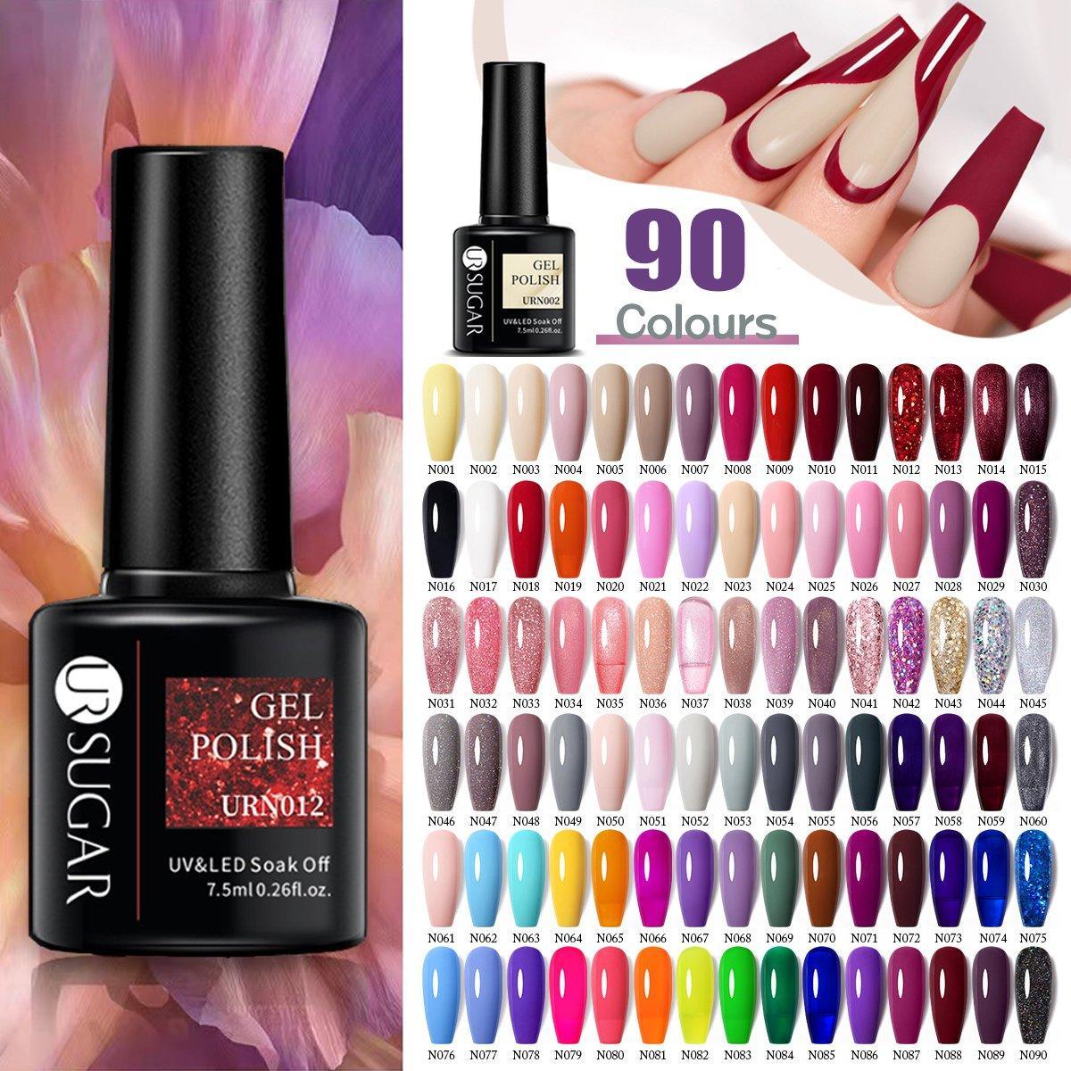 Color Glitter Nail Gel Polish UV LED Varnish Soak Off Manicure Top & Base Coat - UR-04