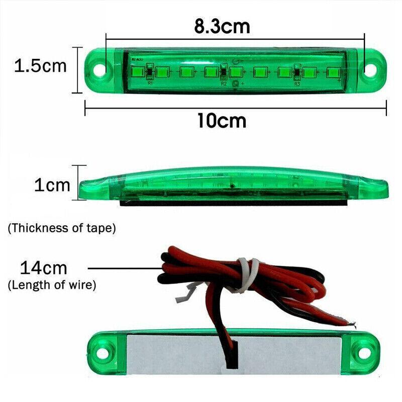 4PCS Marine LED Navigation Strip Lights Red and Green Waterproof 12–24V Compatible 3