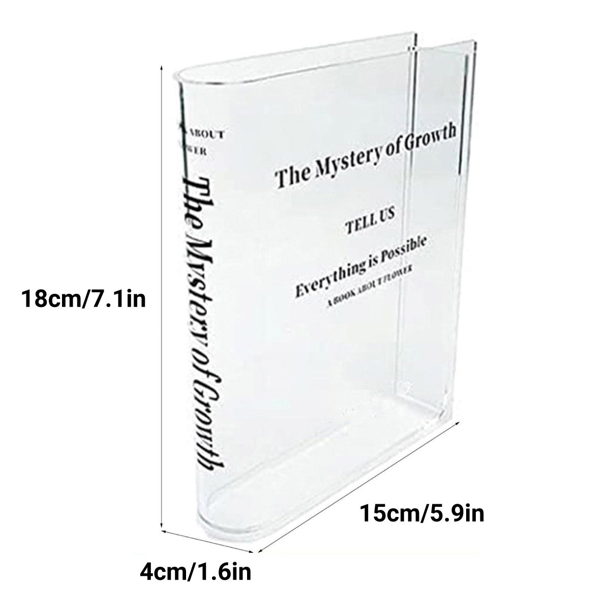 Transparent Book Vase Flower Holder Acrylic Decorative Table Display Stand 3