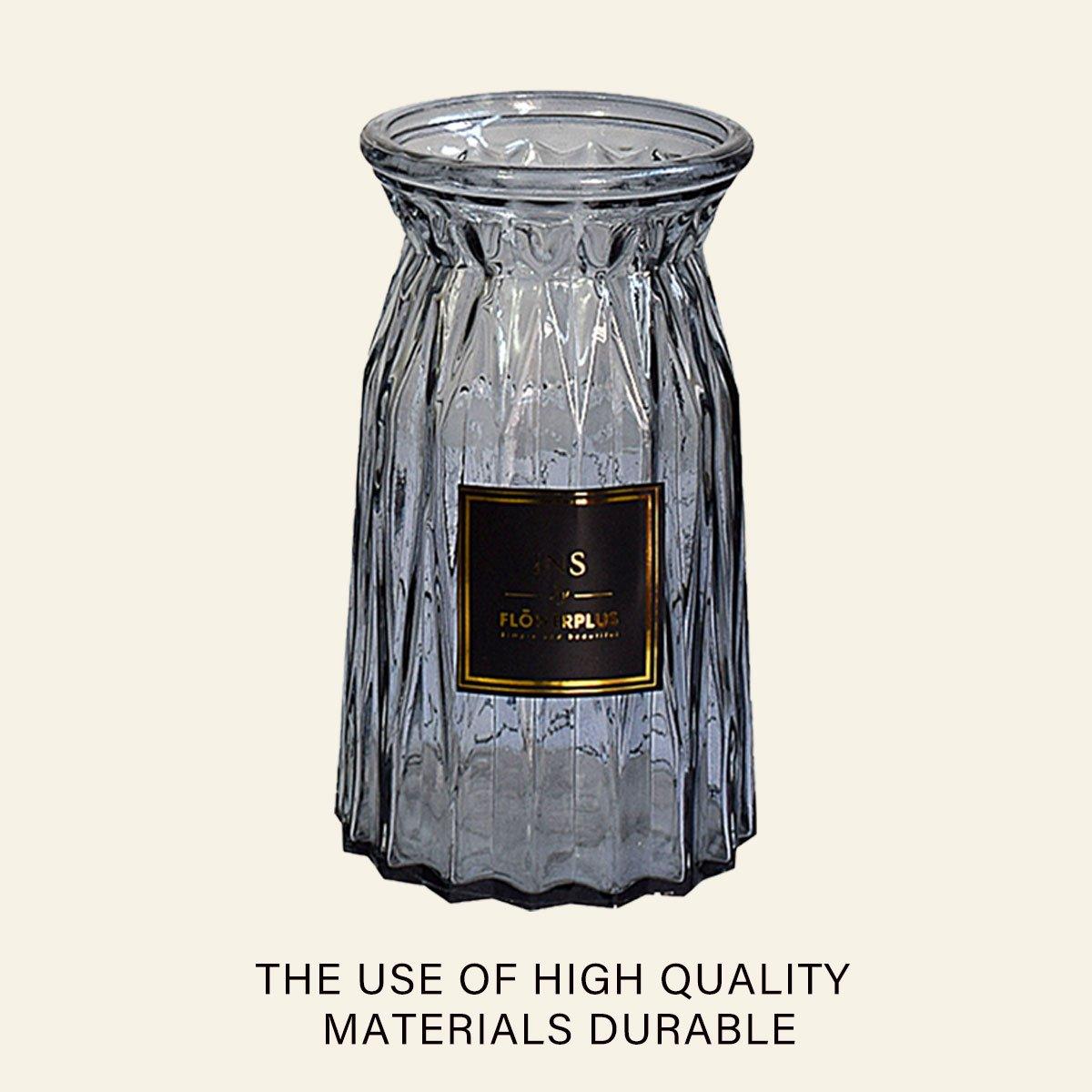 2 Pcs Glass Vase Hydroponic Flower Arrangement Vase for Living Room Decoration - Transparent 5