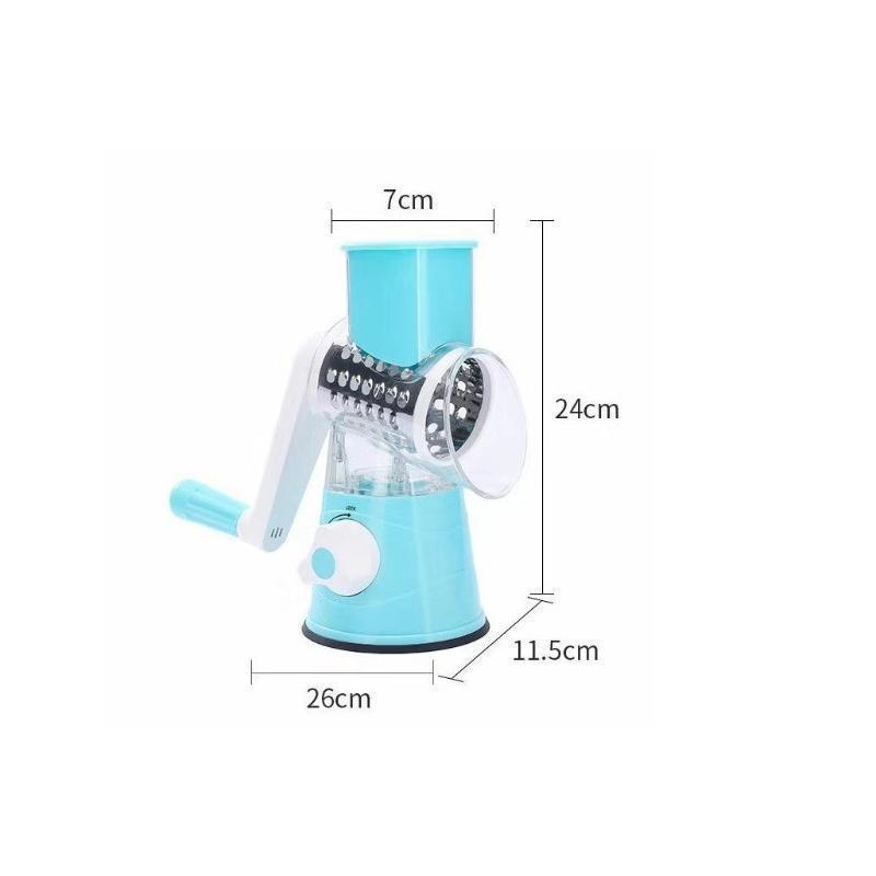 Kitchen Vegetable Fruit Slicer Cutter Shredder Food Manual Rotary Grater Chopper - Green 5