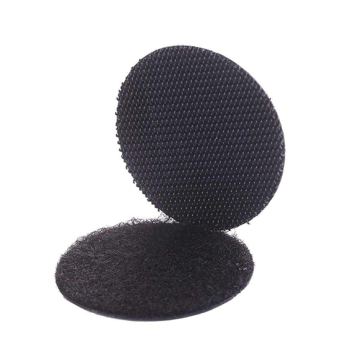 Strong Sticky Round Self Adhesive Dots DIY Bond Tape No Mark Fasteners - Black 4 Pairs - 50mm 13