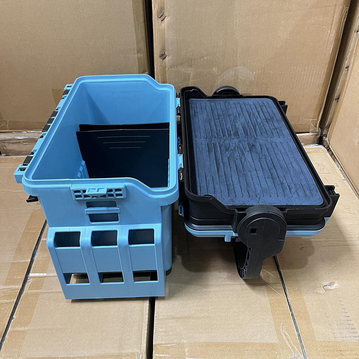 Multifunctional Fishing Tackle Box Portable Gear Storage Case Organizer Tool Box - Blue 4