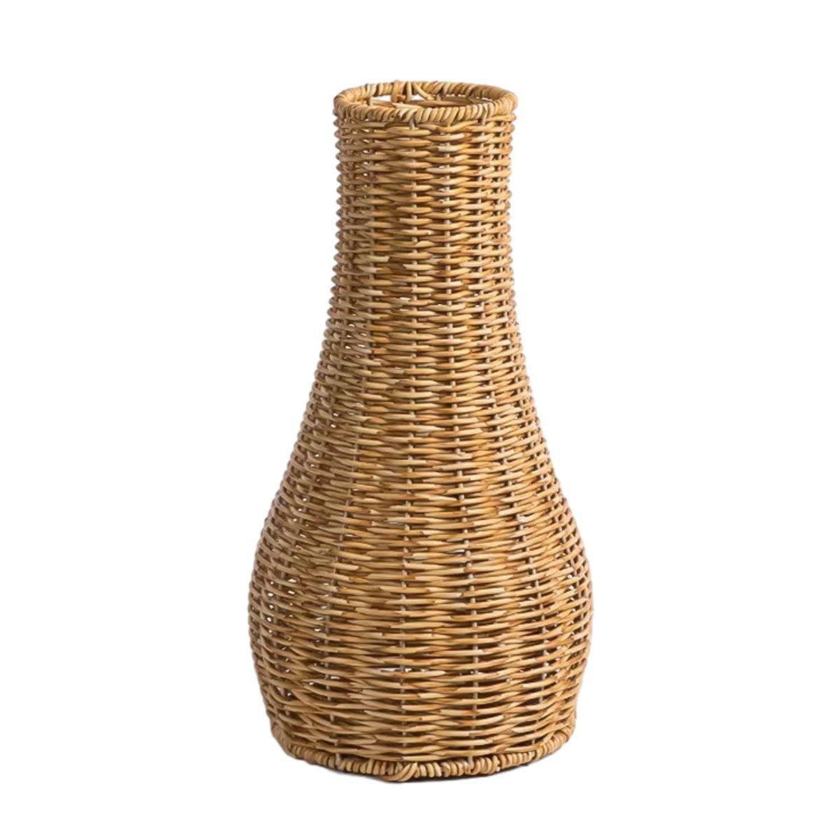 Imitation Rattan Woven Vase Decorative Flower Vase Arrangement for Home Decor - Small 6