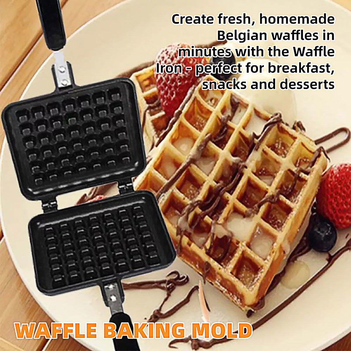 Waffle Pan Mould DIY Cake Baking Tool Lattice Muffin Mold Tray for Kitchen Oven 5