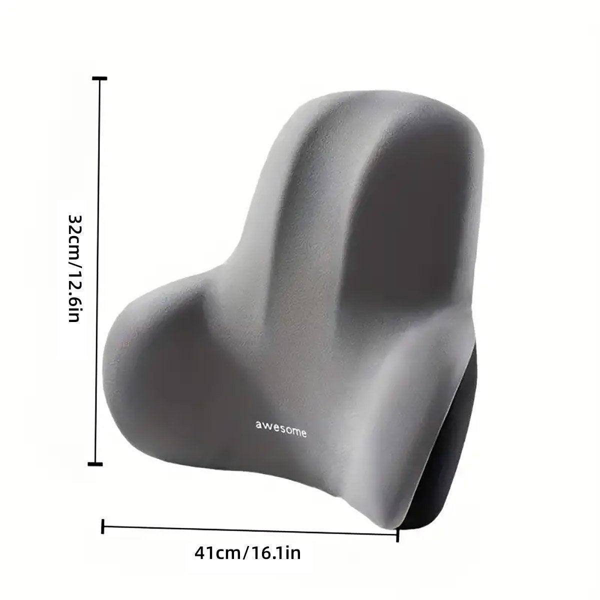 Office Chair Back Support Lumbar Cushion Seat Memory Foam Lumbar Pillow Comfort - Grey 3