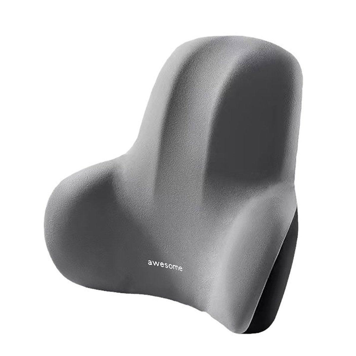 Office Chair Back Support Lumbar Cushion Seat Memory Foam Lumbar Pillow Comfort - Grey 6