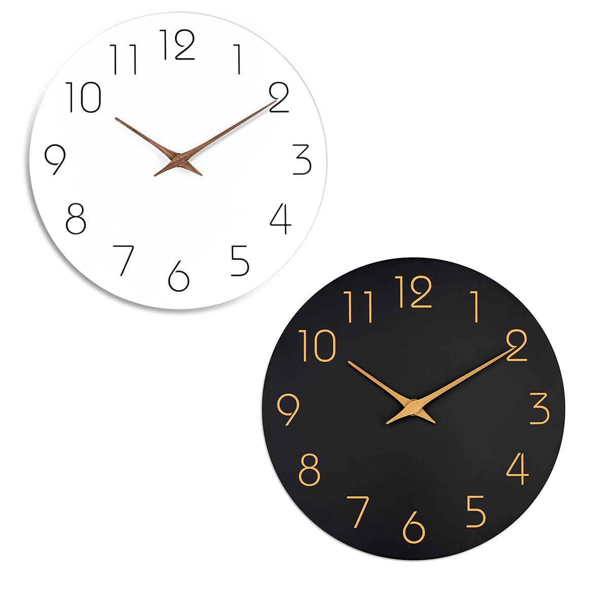 12 Inch Digital Wall Clock Simple Hanging Watch for Living Room Home Decoration - Black