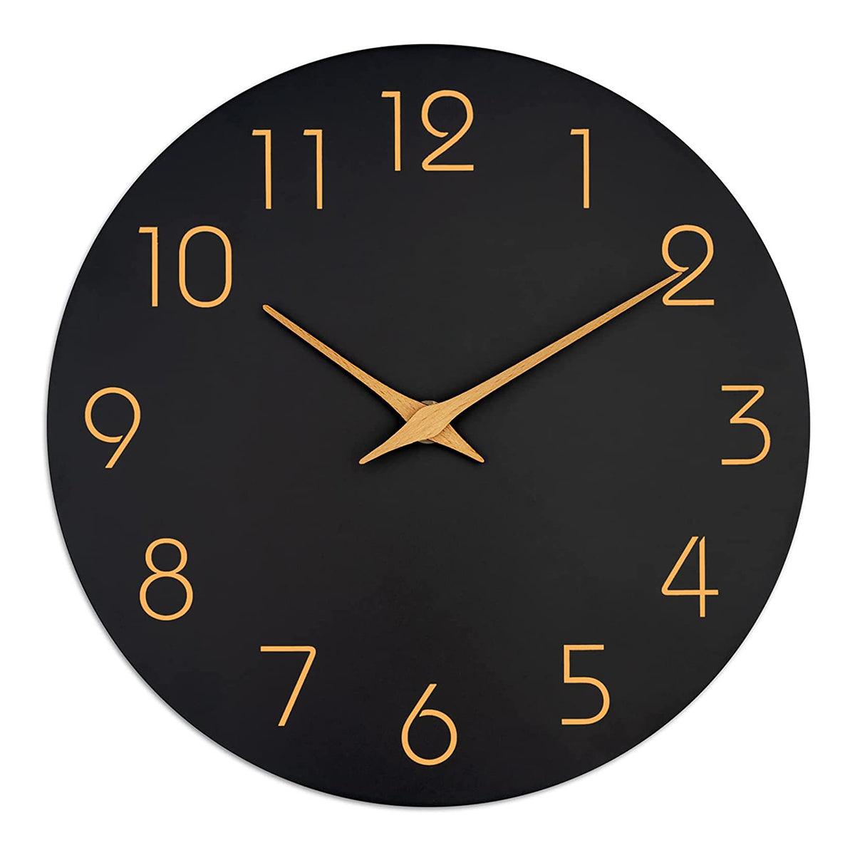 12 Inch Digital Wall Clock Simple Hanging Watch for Living Room Home Decoration - Black 7