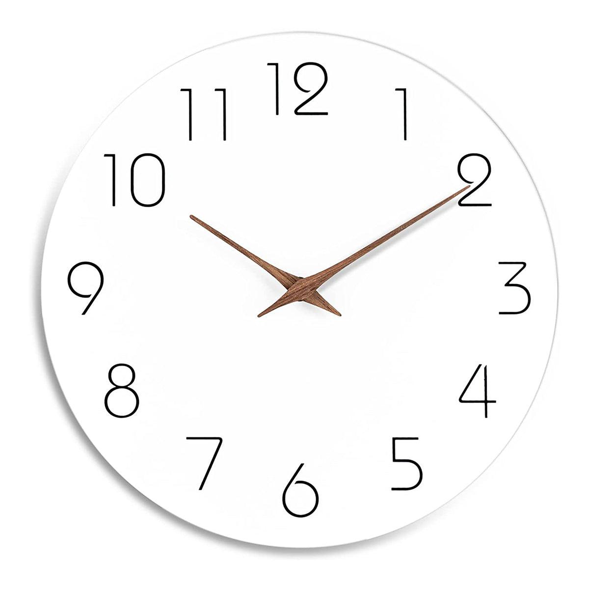 12 Inch Digital Wall Clock Simple Hanging Watch for Living Room Home Decoration - White 6