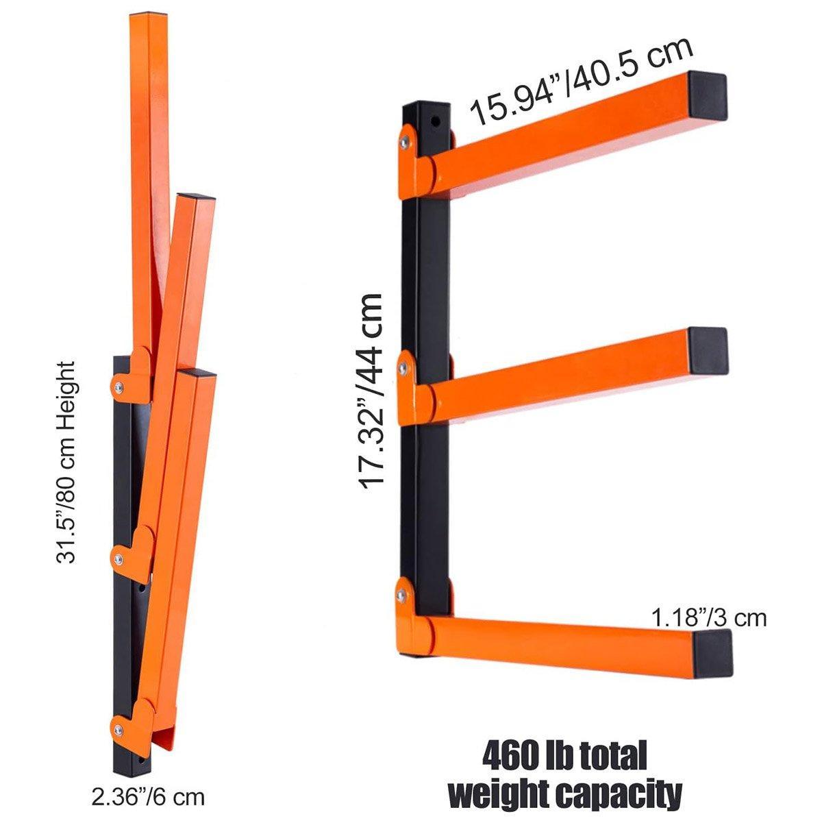 2PCS Wall Mounted Folding Storage Rack Carbon Steel Multi-Layer Organizer 3