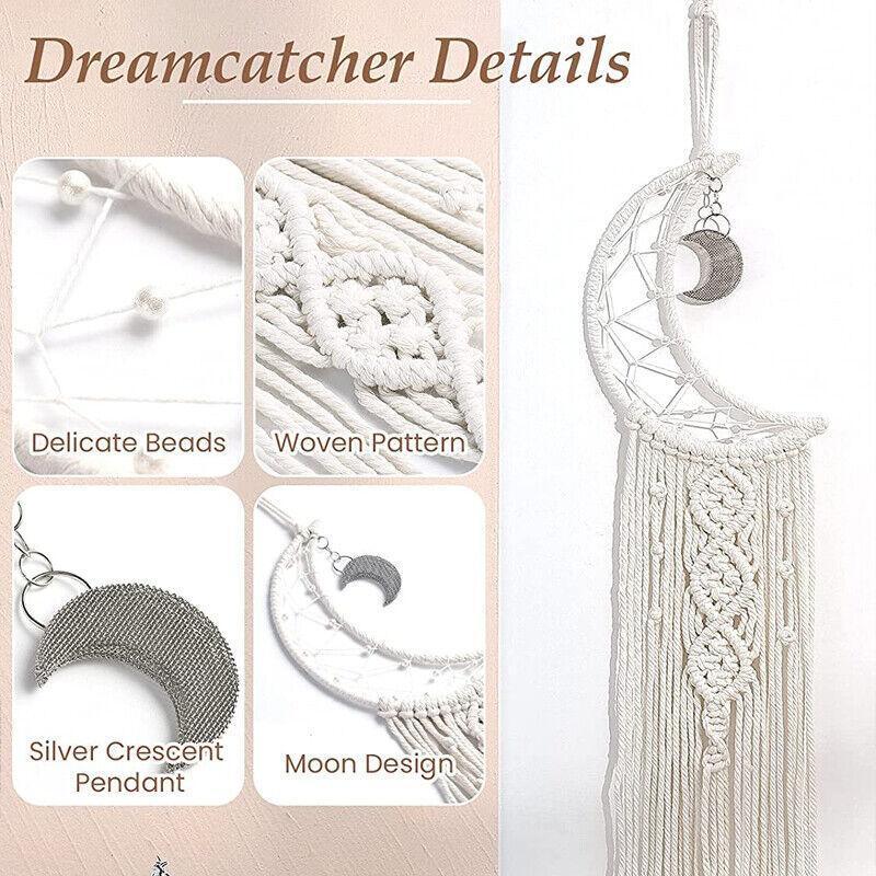Wall Hanging Tapestry Macrame Moon Dream Catcher Handmade Bedroom Home Decor 4