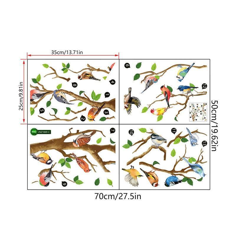 130x65cm Removable Wall Stickers Birds On Tree Branch Wall Decor Decal Home 3