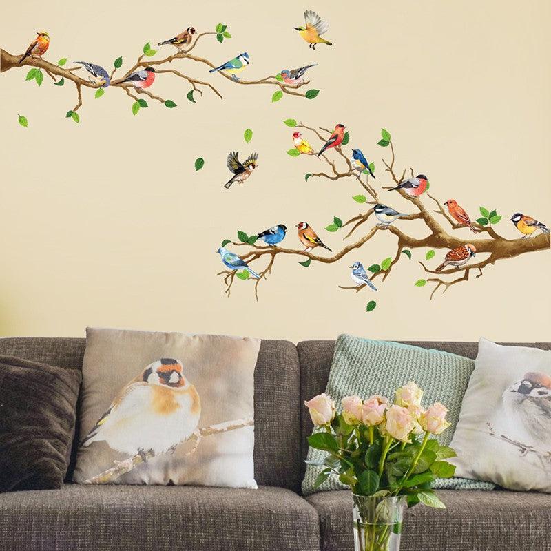 130x65cm Removable Wall Stickers Birds On Tree Branch Wall Decor Decal Home 5