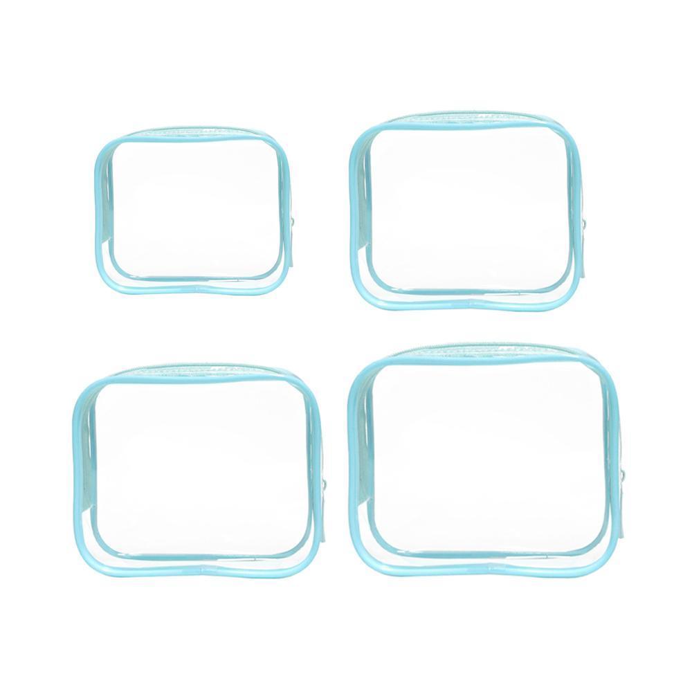 4pcs Durable PVC Cosmetic Bags Easy to Clean Multiple Sizes and Colours 9 Shades - 4pcs-Banana 9