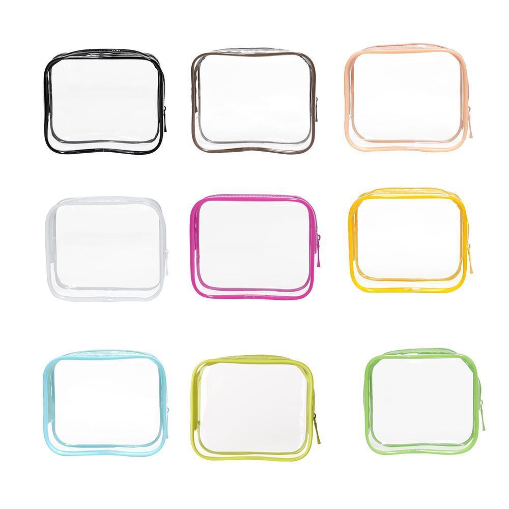 4pcs Durable PVC Cosmetic Bags Easy to Clean Multiple Sizes and Colours 9 Shades - 4pcs-Barbie-Pink