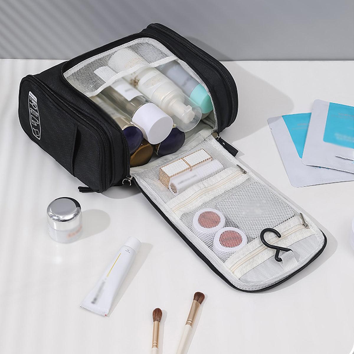 Makeup Bag Hanging Travel Toiletry Cosmetic Organizer Wash Bag Waterproof - Navy 3