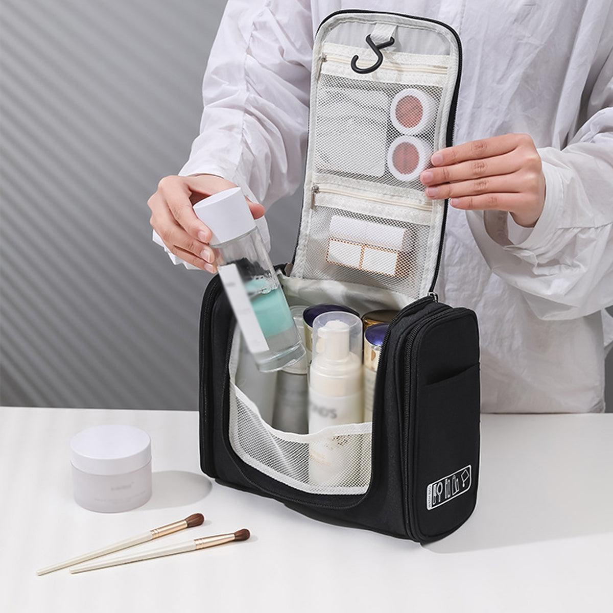 Makeup Bag Hanging Travel Toiletry Cosmetic Organizer Wash Bag Waterproof - Red 4