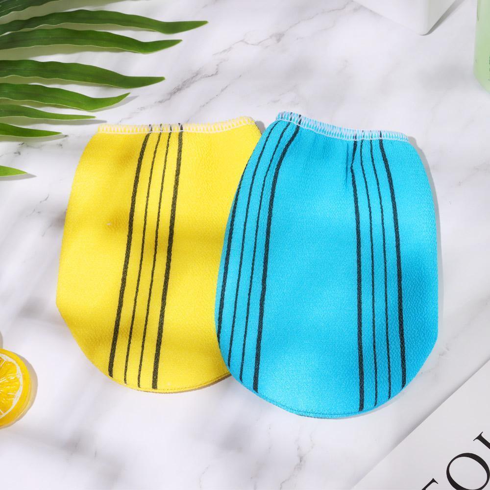 Fiber Cleaner Bath Glove Exfoliating Towel Body Rub Shower Scrub Glove Washcloth - Blue 4