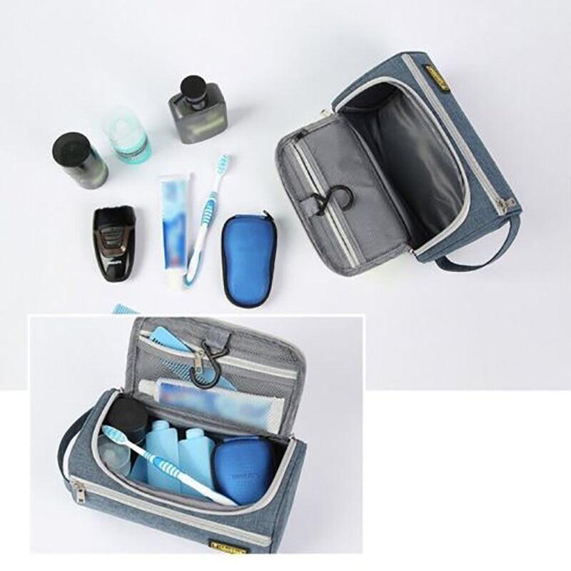 Large Capacity Men Travel Toiletry Kit Wash Bag Waterproof Cosmetic Bags Holder - Brick Red 5