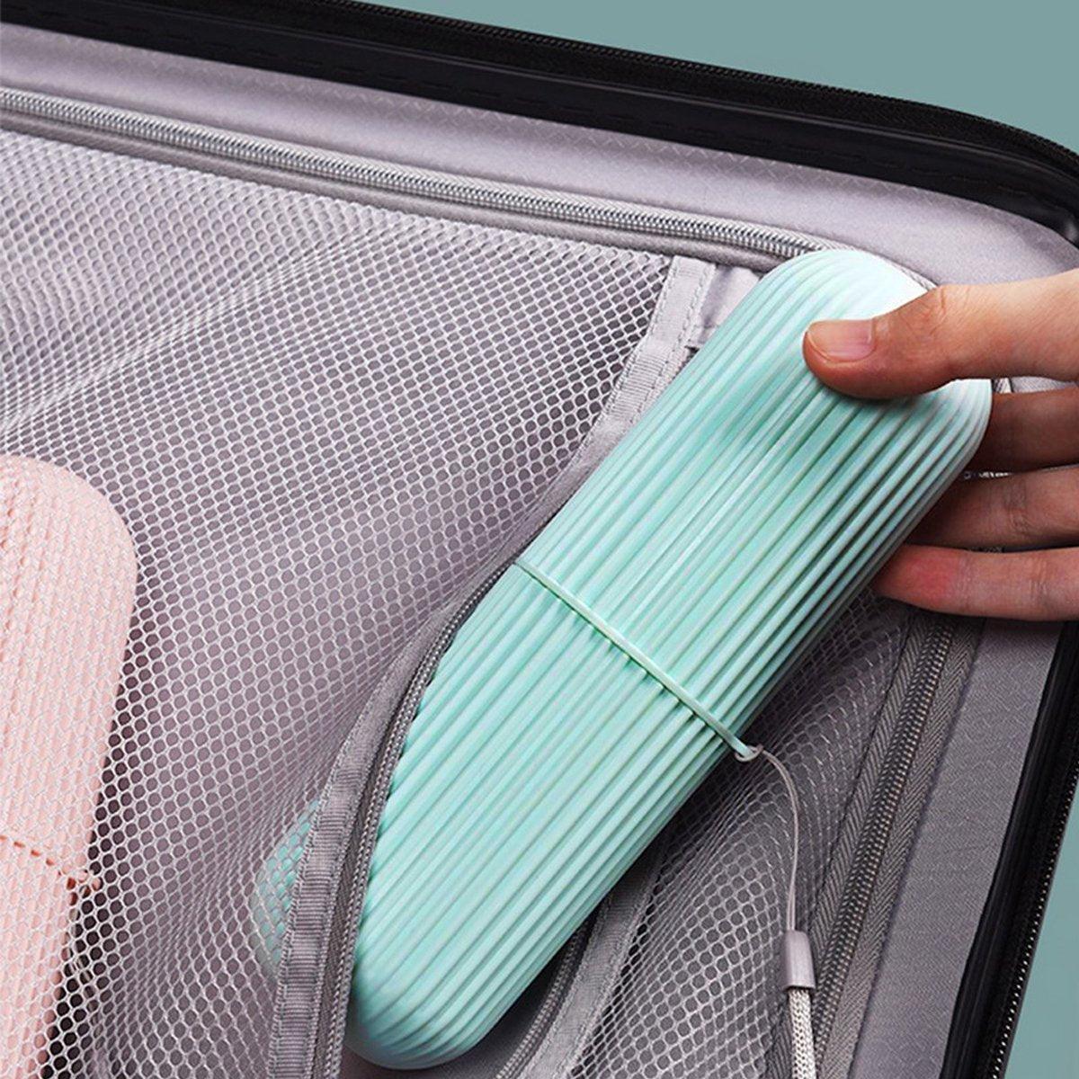 Travel Toothbrush and Toothpaste Holder Portable Bathroom Storage Box Case Cover - Green 3