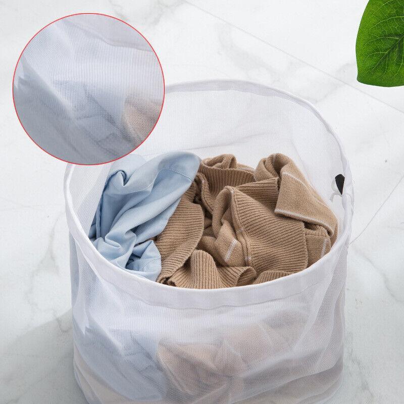 Laundry Washing Mesh Net Bag Drawstring Delicate Cloth Cleaning Clothes Lingerie - S (40*30CM) 4