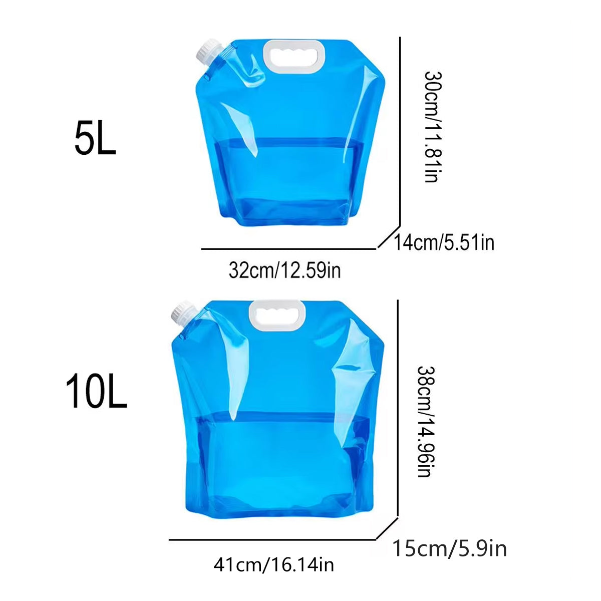 4pcs Folding Water Storage Bag Portable Bucket for Camping Hiking Outdoor Sports - Transparent 3