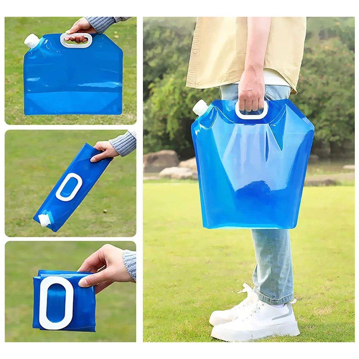 4pcs Folding Water Storage Bag Portable Bucket for Camping Hiking Outdoor Sports - Transparent 4