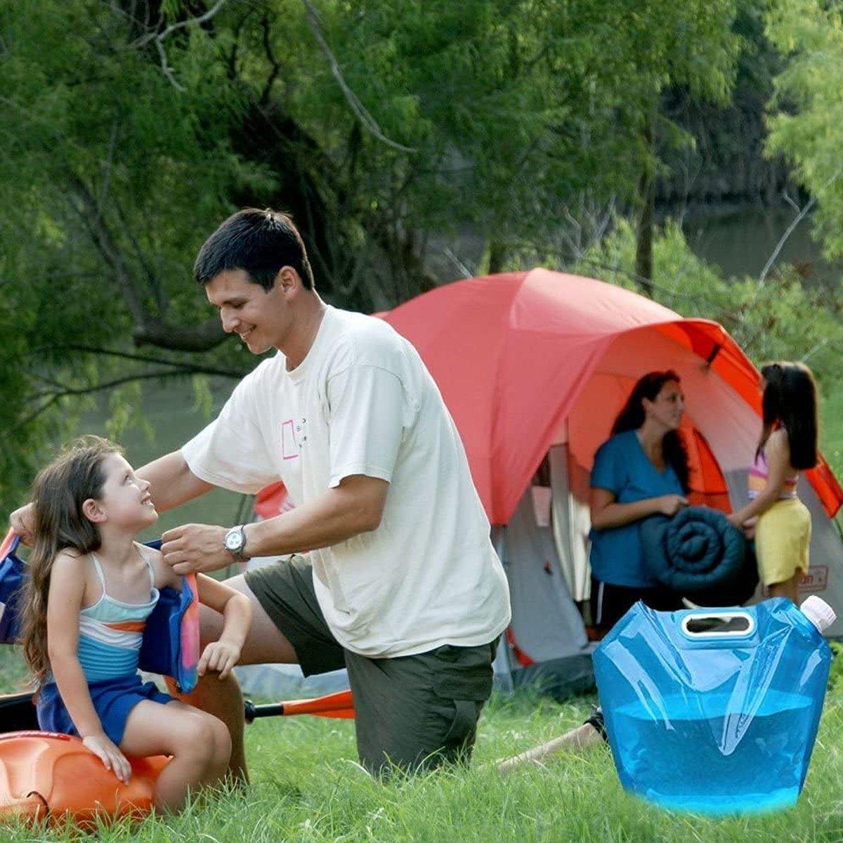 4pcs Folding Water Storage Bag Portable Bucket for Camping Hiking Outdoor Sports - Transparent 5