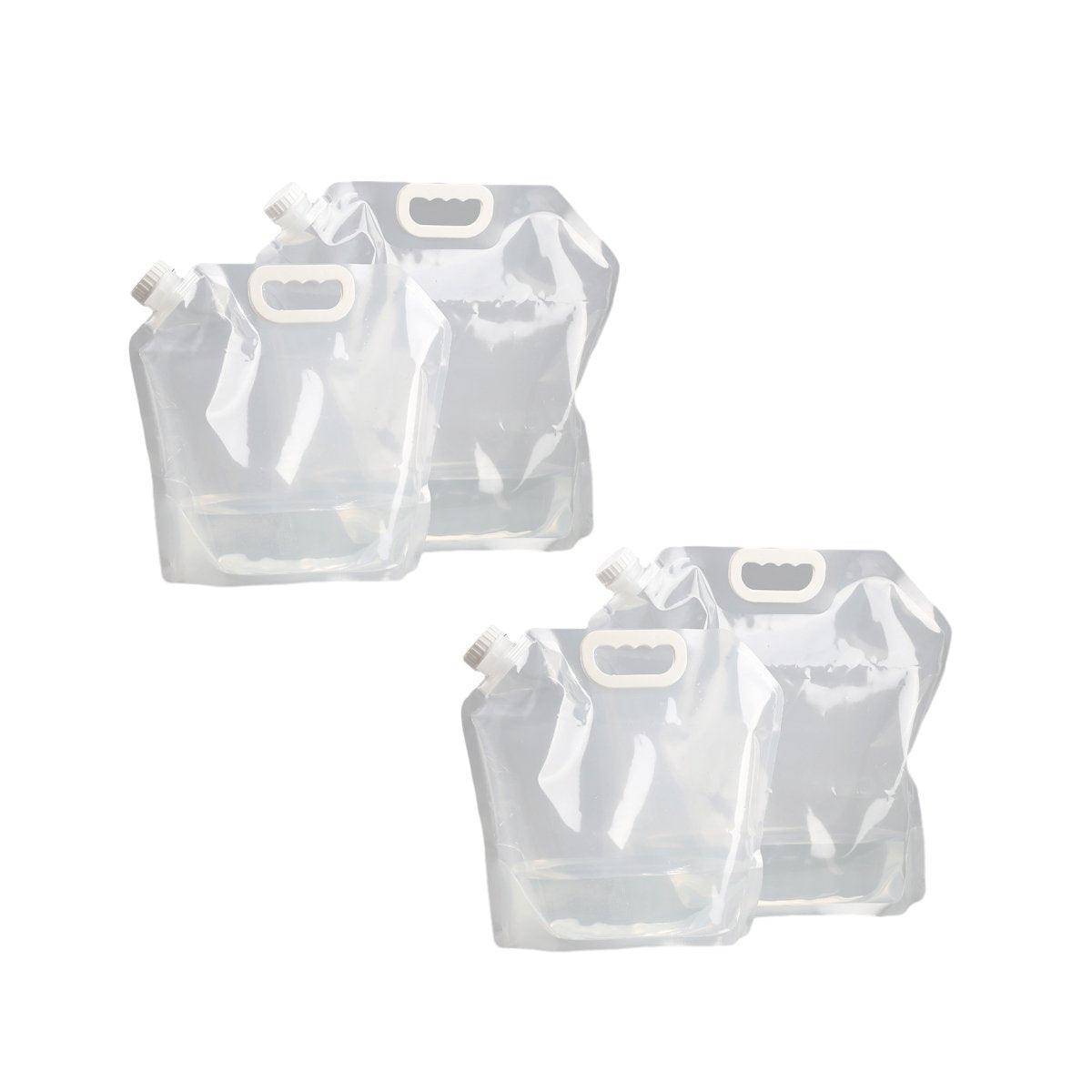 4pcs Folding Water Storage Bag Portable Bucket for Camping Hiking Outdoor Sports - Transparent 6