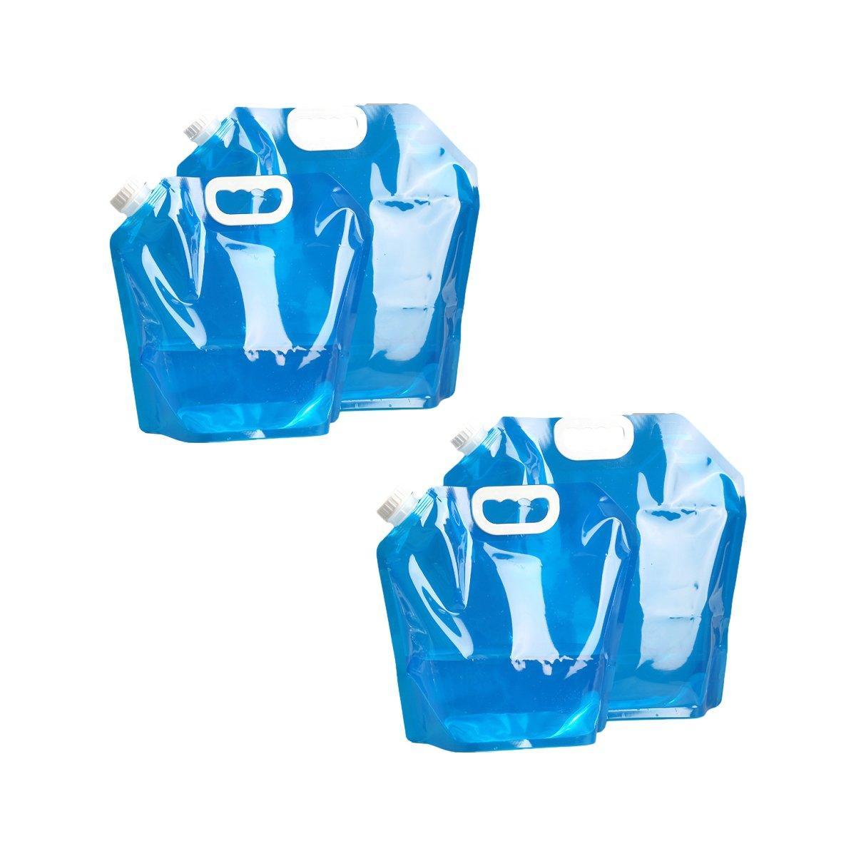 4pcs Folding Water Storage Bag Portable Bucket for Camping Hiking Outdoor Sports - Transparent 7