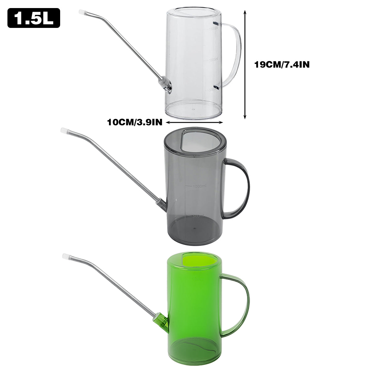 Watering Can Long Spout For Indoor Outdoor Garden Potted Plants Flowers Use - Transparent 3