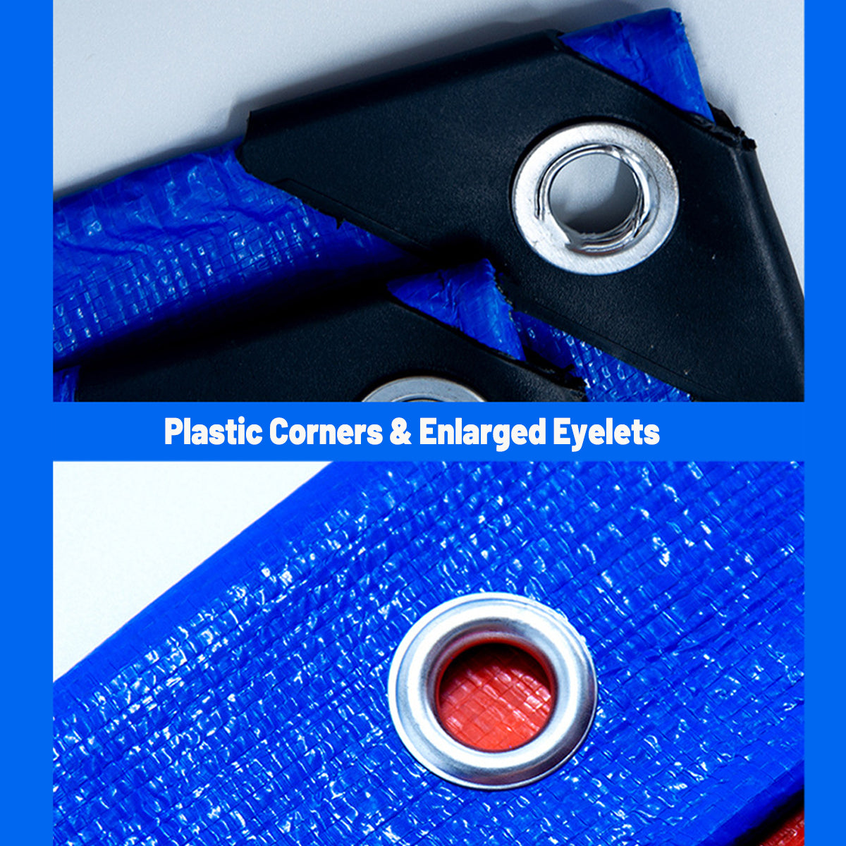 Waterproof Plastic Tarp Cover Heavy Duty Ground Sheet Rainproof Dustproof Blue - 4x6m 4