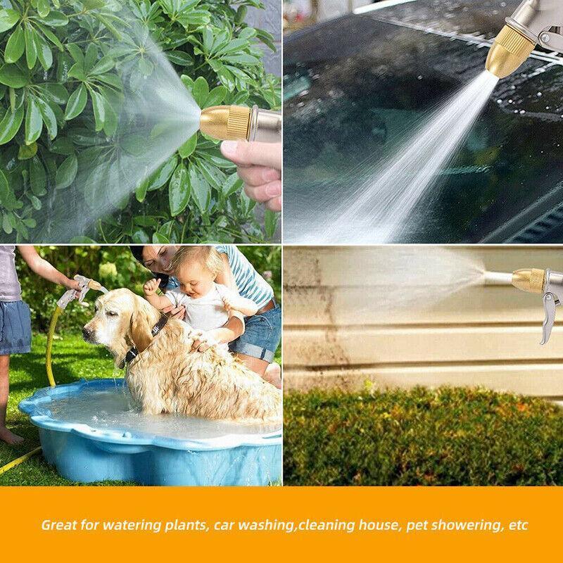 2Pcs High Pressure Water Spray Handle Nozzle Brass Garden Hose Pipe Lawn Car Wash 3