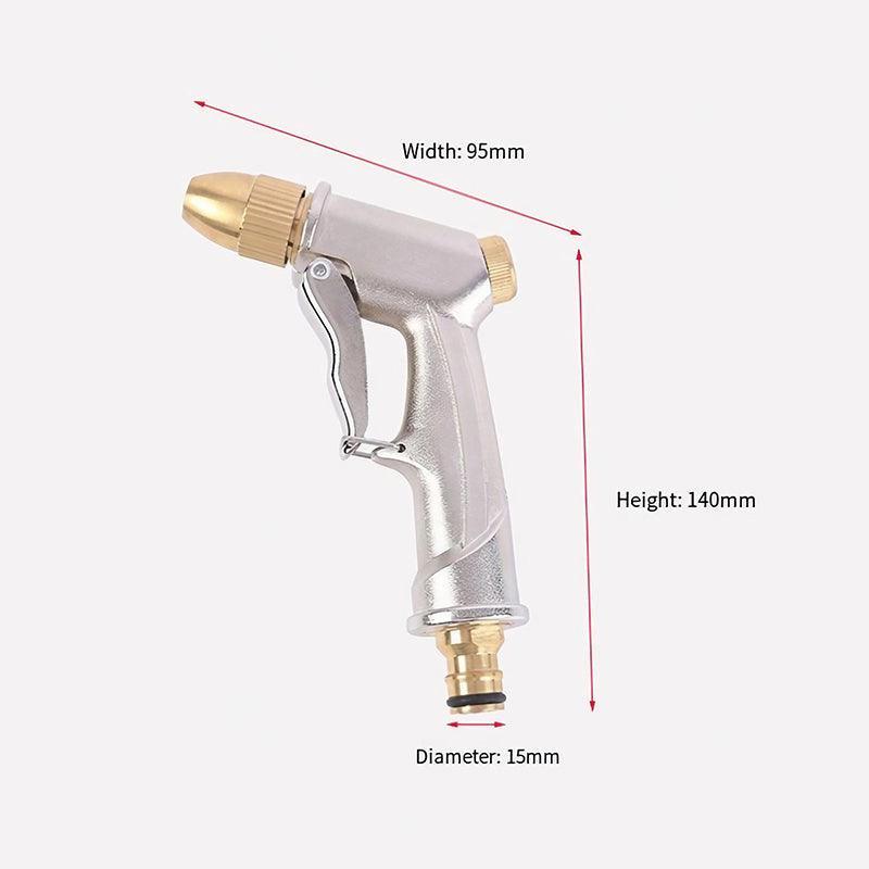 2Pcs High Pressure Water Spray Handle Nozzle Brass Garden Hose Pipe Lawn Car Wash 4