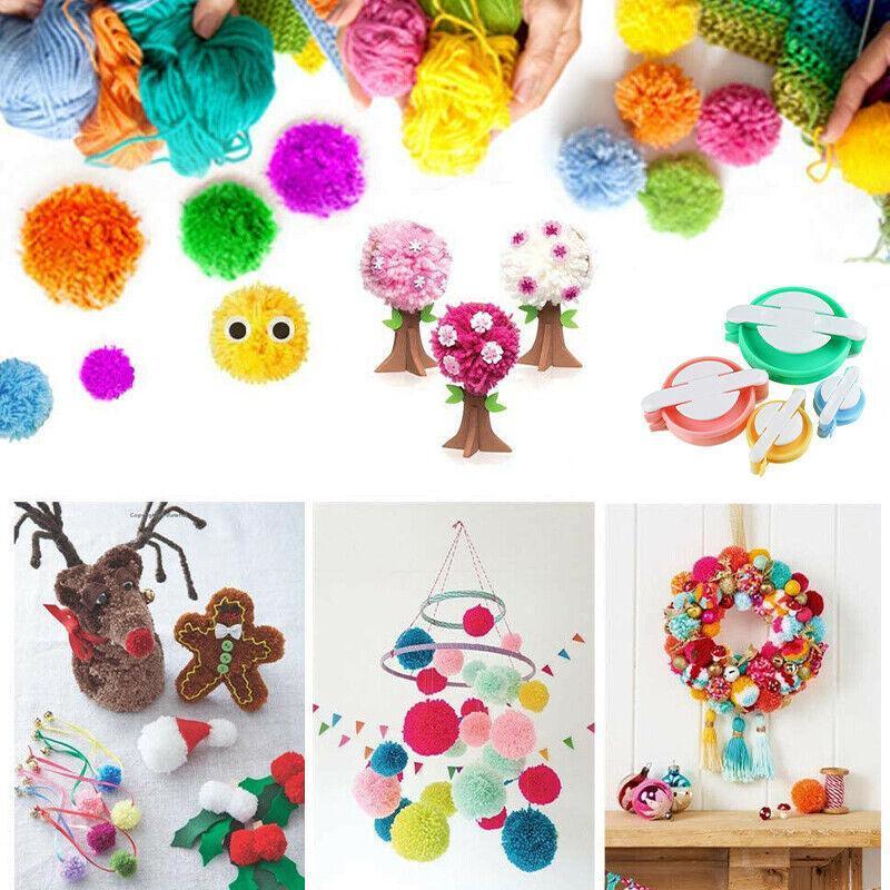 Pom Pom Maker Set of 4 Sizes DIY Wool Knitting Craft Ball Making Tool 5