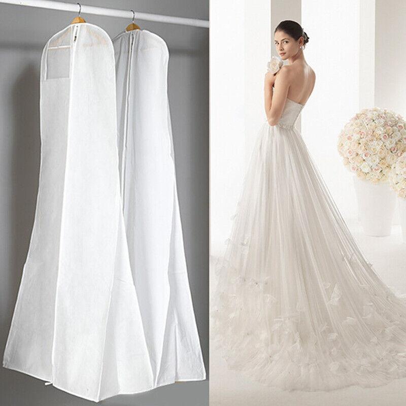 White Extra Large Wedding Dress Bridal Gown Garment Breathable Cover Storage Bag 3